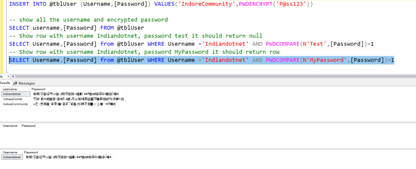 SQL TIps- How to compare Encrypted Password in SQL Server?